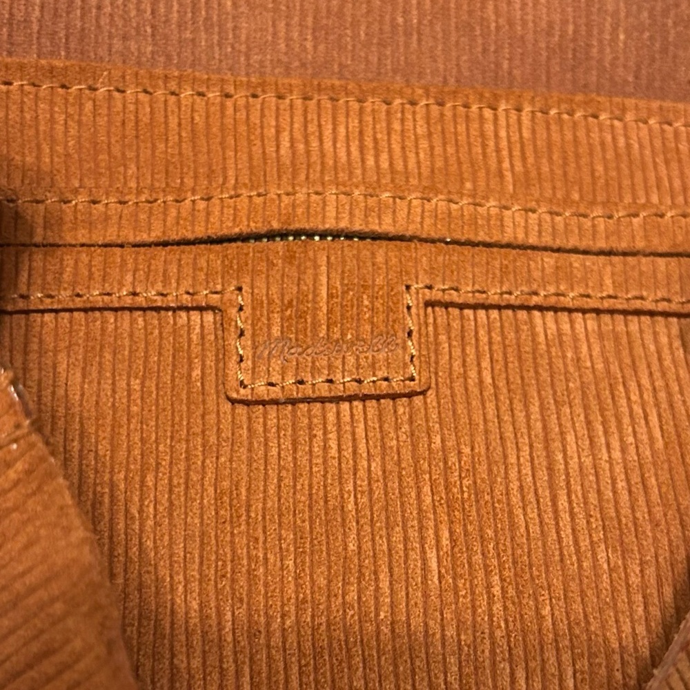 Madewell Medium Transport Tote Russet Corduroy Suede Italian Leather Sold Out - Picture 7 of 9